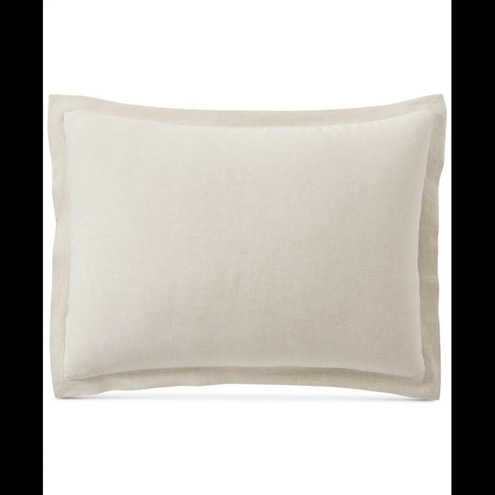 NIB Hotel Collection Natural Linen (1)‎ Standard Sham Pillow Case
